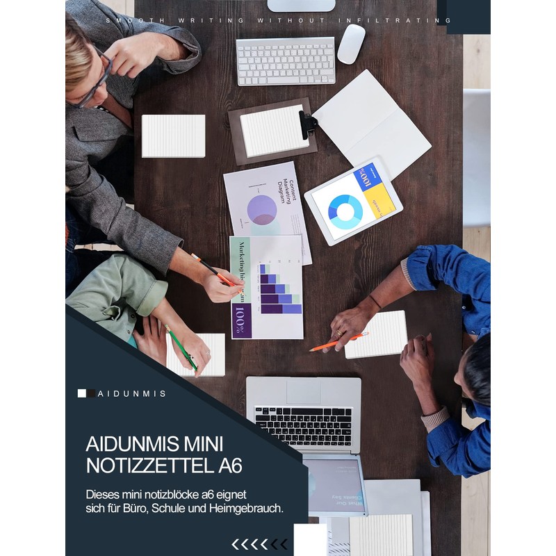 Notepad A6 Lined Tear-Off Pack of 4 Notepads A6 Blank