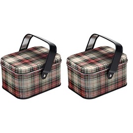 Idea-ology Tim Holtz Idea-Ology 2021 Festive Tin - Two Tins - 2 Item Bundle, Red,green