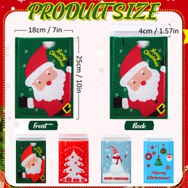 Watersay 7 x 10 Inch Christmas Poly Bubble Mailers Large Christmas Padded Envelopes Self Adhesive Holiday Shipping Bags Assorted Christmas Bags for Business School Family Xmas Gift Bags (60 Pcs)