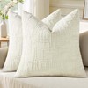 decorUhome Fall Cream White Chenille Throw Pillow Covers 22x22 Set