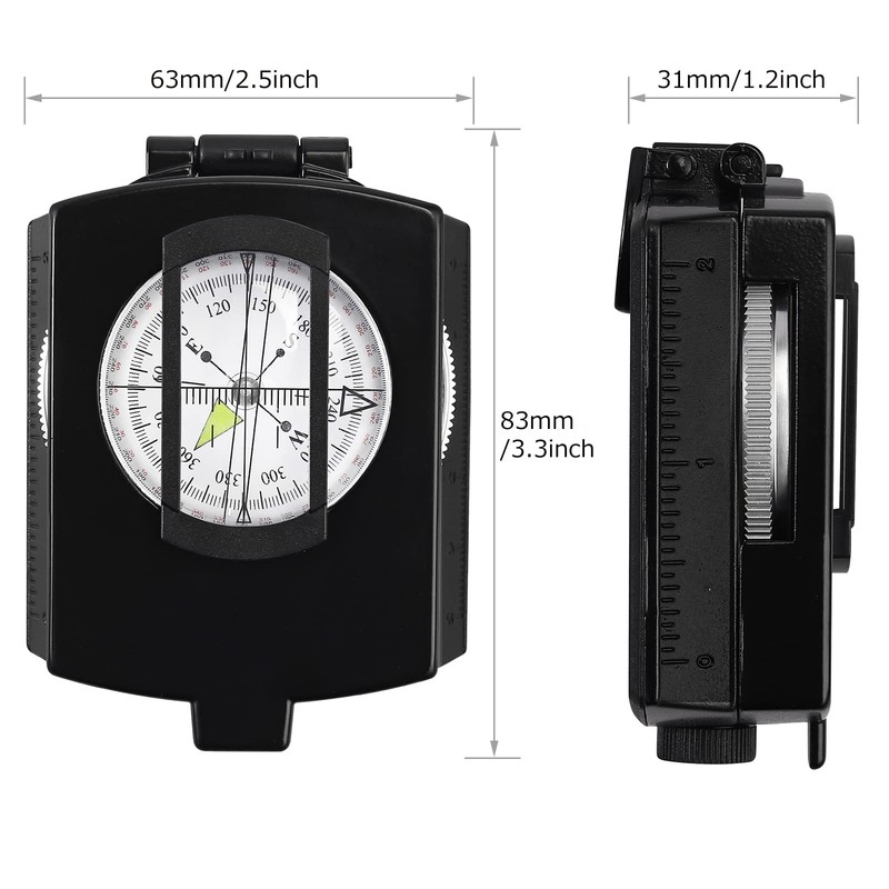 GETLITOOL Compass Professional Multi-functional Compass High Precision Compass Foldable Compass