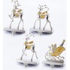 Set of 4 Christmas Stocking Holder for Mantel Reindeer and