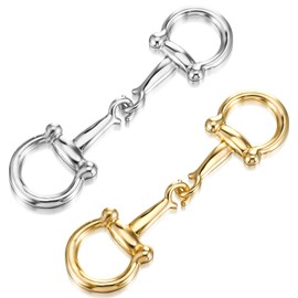 AOZUO Scarf Ring for Women, 2pcs Metal Horsebit Silk Scarf Buckles Shawl Clip Rings Brooch Pin Buckle Charms for Lady Girls Decoration Accessories