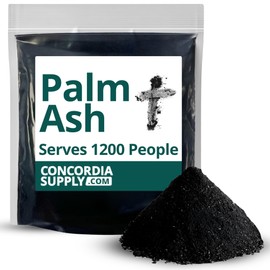 Concordia Supply Palm Ashes - Easy to Distribute, Pure Ash for Ash Wednesday, Ideal for Church Services & Ash Wednesday Traditional Symbol of Repentance & Mortality - Suitable for 1200 People