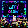 Glow Neon Birthday Backdrop - Glow in The Dark Let’s