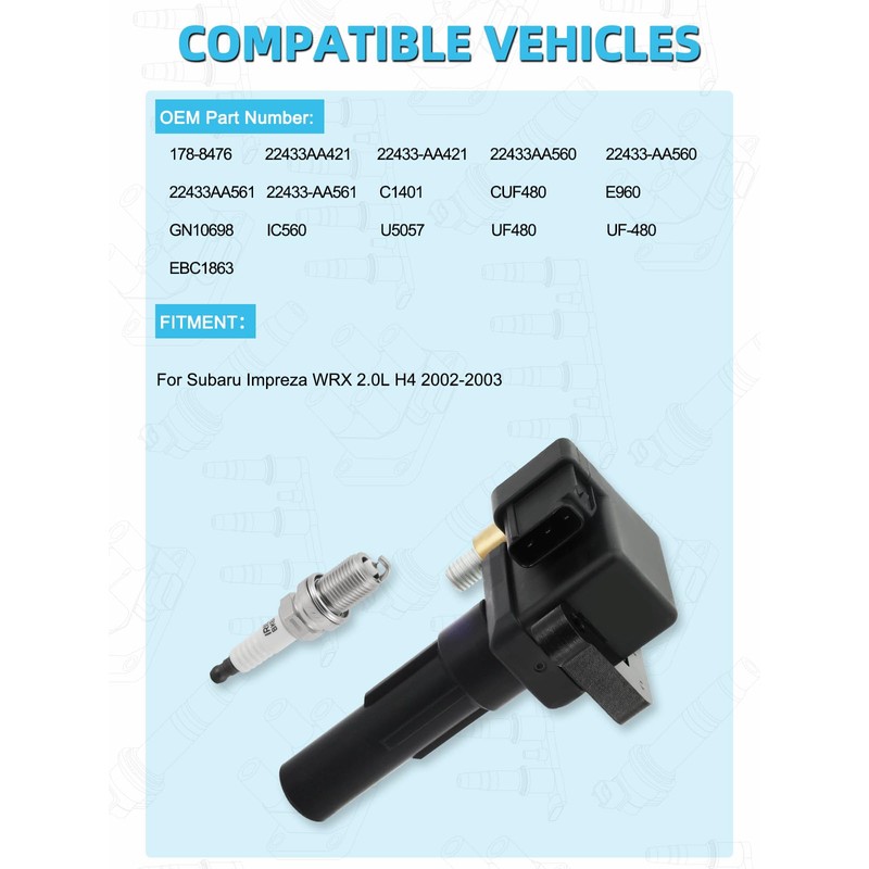 TAUTOY Set Of 4 UF480 Ignition Coil Pack & Iridum