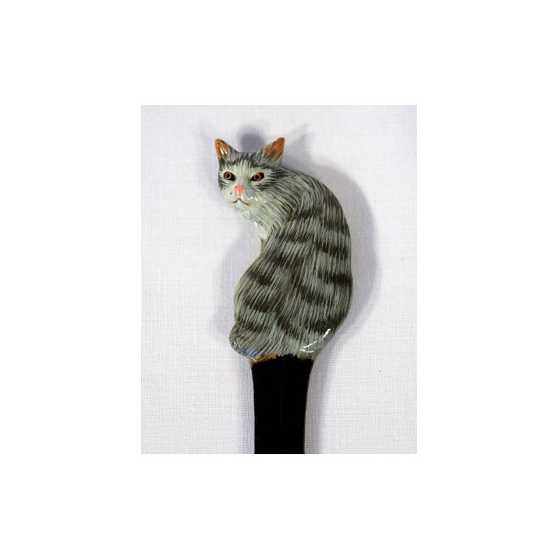 LX Hand Painted Gray Cat Letter Opener