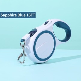 merhudt 16FT 360° Tangle-Free Retractable Dog Leash with Non-Slip Handle |16ft Nylon Braided Rope | One Hand Brake, Pause, Lock (Sapphire Blue)