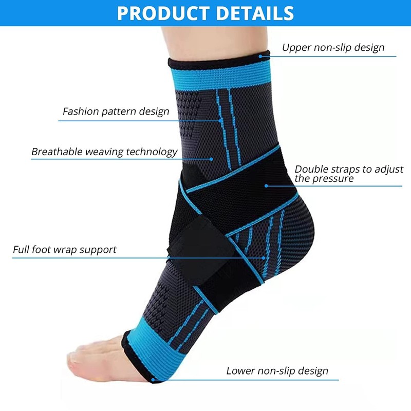 MILAIUN Ankle Brace, 1 Pair Adjustable Ankle Brace, Foot Bandage,