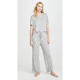 Honeydew Intimates Women's All American PJ Set, Heather Grey Hearts, XL