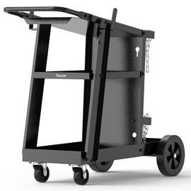 TOOLIOM Welding Cart with 4 Drawers Cabinet,Rolling Welder Cart for TIG MIG Welder and Plasma Cutter 360° Swivel Wheels Welding Trolley