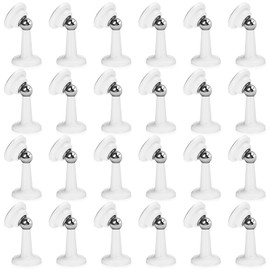 Moxweyeni 24 Pack Door Stoppers Magnetic Door Catch Stainless Steel Heavy Duty Stoppers Keep Open RV Holder for Wall and Floor Mounting No Drilling Stop with Adhesive Tapes (White)