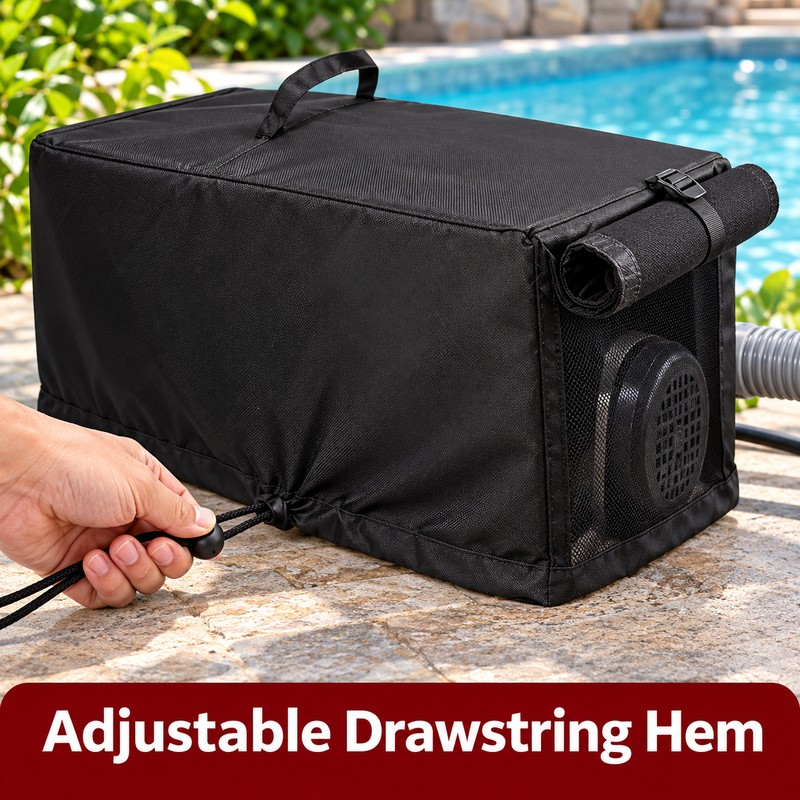 600D Oxford Pool Pump Winter Cover, Waterproof UV-Resistant Equipment Cover