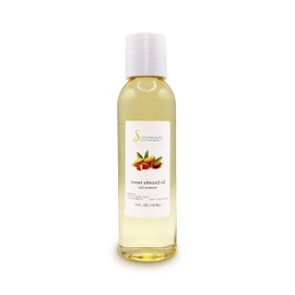 Soapeauty Sweet Almond Oil - 100% Pure, Cold Pressed, Refined | Carrier for Essential Oils, Skin, Face, Hair & Soap Making | 4 fl oz