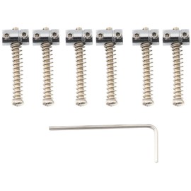 Musiclily Pro 10.8mm Small Barrel Steel Telecaster Saddles for Fender Squier Tele Style Electric Guitar, Chrome (Set of 6)