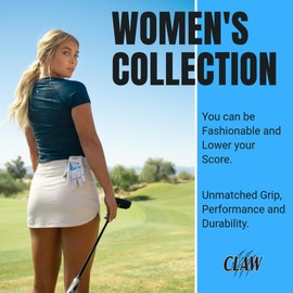 CaddyDaddy Claw Golf Gloves for Women | Flex-Mesh Design for Cool Ventilation | Lasts 3-5 Times Longer Than Leather | Silicone-Web Coating for Maximum Grip | Machine-Washable | White | RH-Large