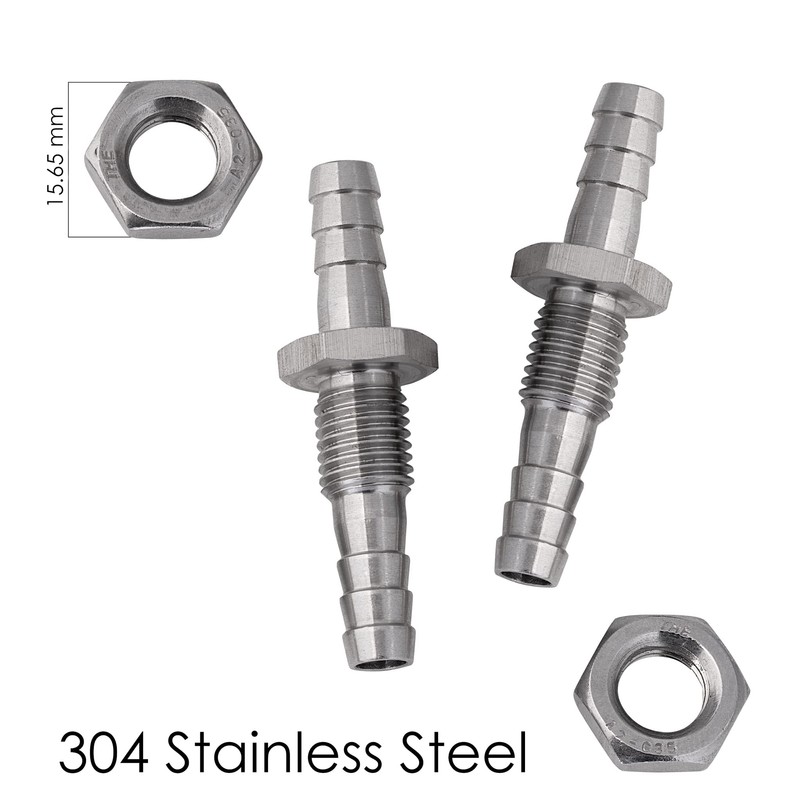 Hose Barb Bulkhead Stainless Steel Barbed Tube Pipe Fitting Coupler