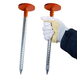 WANSRUYI Rebar Survey Marker Stakes, 12 Inch Long - 1.35 LB Heavy Duty, Hi-Vis Orange (2 Pack) Building line Marker Posts are Suitable for Paving Stones, Gardens, Lawn Edges, and Weed barriers