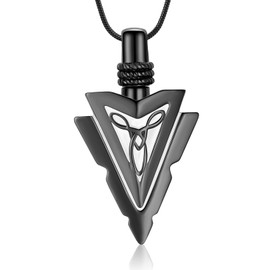 AIWENXI Men's Cremation Necklace for Ashes Cross Celtic Knot Keepsake Urn Pendant Ash Holder Jewellery Memorial Gift, Stainless Steel