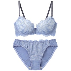 AMPHI BBJ201 Women's Bra and Panties Set, Support to Make Breasts Look Round, A Cup Included, Top and Bottom Set, SX