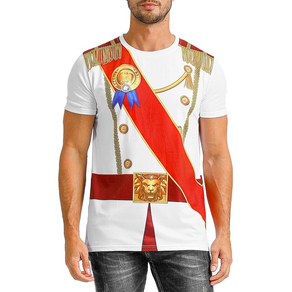 Funny World Men's Prince Costume Royal Charming Halloween T-Shirts, Large,