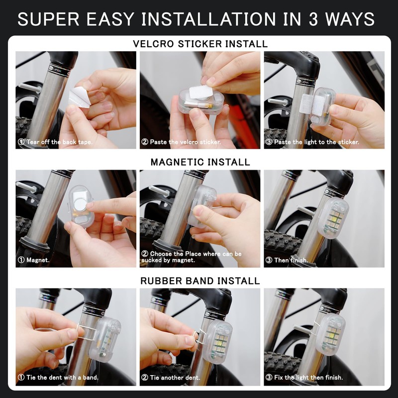 SEISSO 4-Pack Wireless Remote Control Anti-Collision LED Strobe Lights Kit