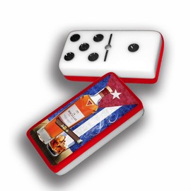 RCP PRODUCTS Dominos Set for Adults – Professional Double 9 Cuban Dominoes Set, Classic Travel Board Game with Wood Case Juegos de Mesa (Macallan Tabaco)