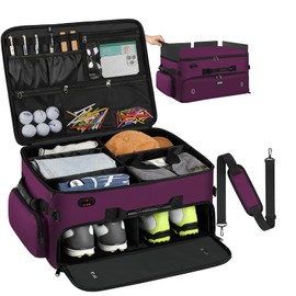 Mogplof Extra Large 2 Layer Golf Trunk Organizer, Golf Gifts for Men Golfers, 20"x 14"x 10" Water-resistant Car Durable Golf Organizer for 2 Pair Shoes, Balls, Tees, Clothes, Gloves, Accessories