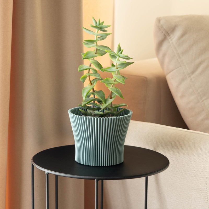 KADAX Small Plastic Flower Pot, Succulent and Herb Planter, Modern