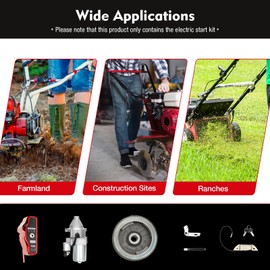 MuChaIOAK Electric Start Kit, Electric Start Kit Fit for Honda GX340 11HP, Honda GX390 13HP, Limited to 2011 and Earlier Models only, Flywheel Switch Ignition Kit w/Key Solenoid Charging Coil