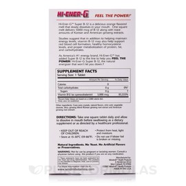 Hi Ener G Super B12 5000 mcg Tablets, By Windmill - 30 Ea