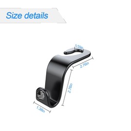 Bokexing 4PCS Car Seat Headrest Hooks, Auto Back Seat Hanger Holder, Durable Stylish Vehicle Organizer Universal Car Interior Accessories, Storage Hooks for Purses, Bags, Clothes, Hats