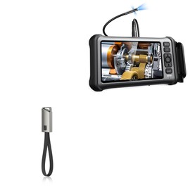 BoxWave Cable Compatible with Depstech Triple Lens borescope (7 in) - USB Type-C Keychain Charger, Key Ring USB Type-C to Type-A 8 in USB Cable - Jet Black