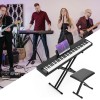 Glarry Keyboard Stands Bench Set,Double-X Keyboard Stand Adjustable Digital Piano