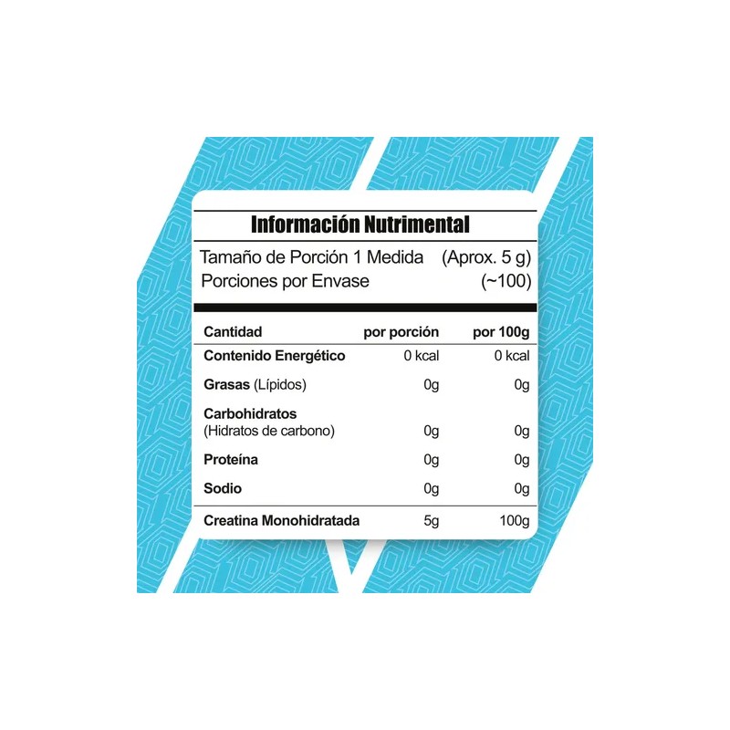 Creatina Monohidratada 500 G Meta Nutrition 100 Porciones