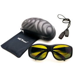MCWlaser Laser Safety Glasses 190-450 & 800-2000nm Safety Glasses Typical for 355nm 405nm 445nm 450nm 808nm 980nm 1064nm 1085nm 1320nm 1342nm 1470nm 1550nm Absorption Type EP-5 Type 9
