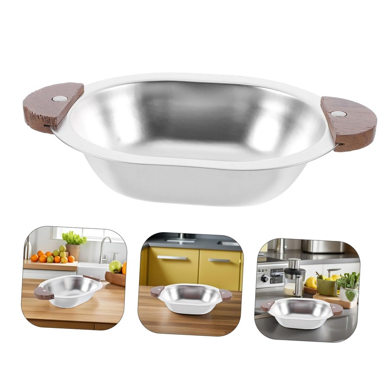 CIYODO Elegant Double Handle Bowl Mix and Serve Stainless Steel