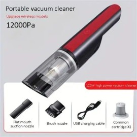 (FST-GZ-014) Strong Suction Wireless Red Car Handheld Vacuum Cleaner Mini Rechargeable Home Vacuumcolor: Red Color
