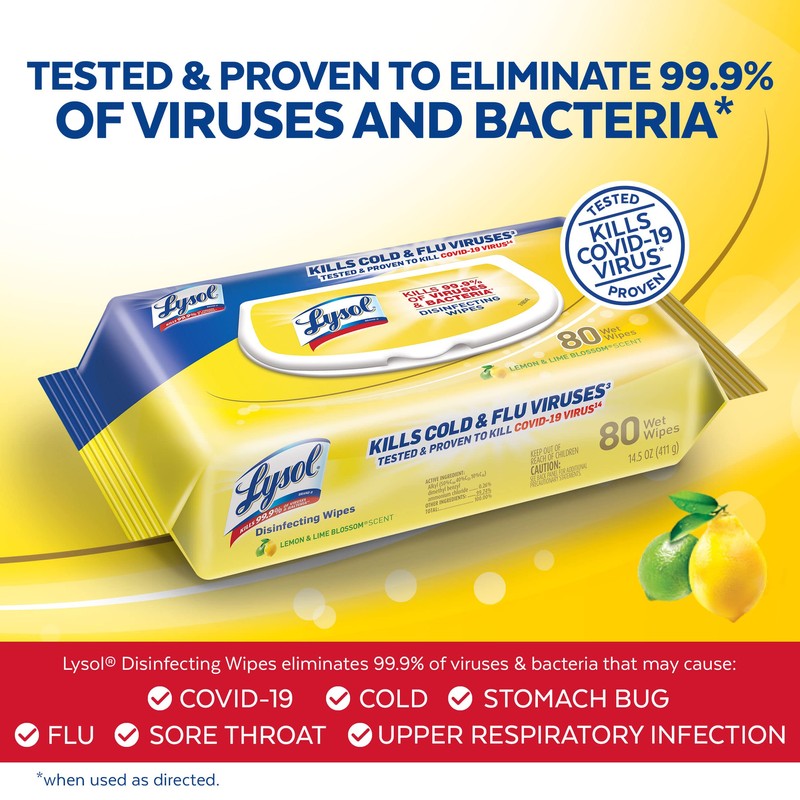 Lysol Disinfecting Handi-Pack Wipes, Lemon and Lime Blossom, 480 Count