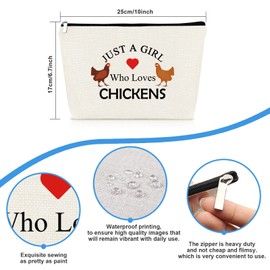 Chicken Lover Gifts Chicken Makeup Bag Chicken Gifts for Chicken Lovers Crazy Chicken Lady Gift Cosmetic Bag Chicken Farmer Gifts Chicken Mom Cosmetic Pouch Daughter Friend Christmas Birthday Gift