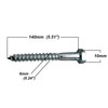 M6 Coach Screws Hex Head Width 10mm Zinc Plated Steel