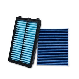 Forccord 1 filtro de aire de cabina HEPA y 1 filtro de aire de motor apto para Hyundai Santa Fe 2023-21, Hyundai Sonata 2020, Kia K5, 2023-21 Hyundai Tucson Carbon Cabin Filter Reemplazo 97133L1000