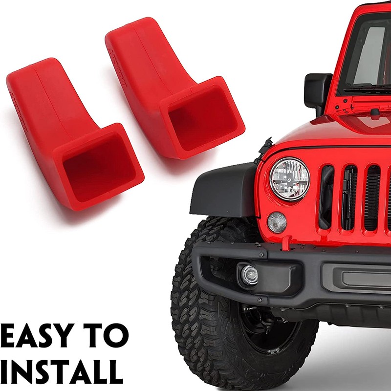Yunukin Factory Bumper Tow Hook Covers Compatible with Jeep Wrangler