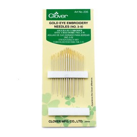 Clover 235 No. 3-9 Gold Eye Embroidery Needles, Pack of 16