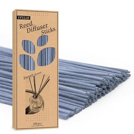 VFULIE 100PCS Reed Diffuser Sticks, 10 Inch Natural Rattan Wood Sticks Essential Oil Aroma Diffuser Sticks Refill Replacement for Aroma Fragrance (Grey-Blue)
