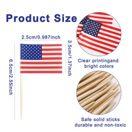iwiio 100Pcs Olympics 2024 Decorations, Olympic Flag, American Flag Toothpicks Cupcake Toppers for American Party Decorations USA American Cocktail Stick for Olympics Accessories