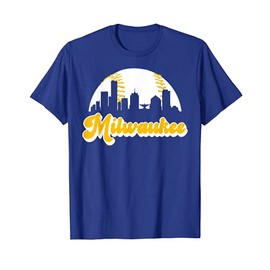 Vintage Milwaukee Wisconsin Cityscape Baseball Skyline Merch T-Shirt