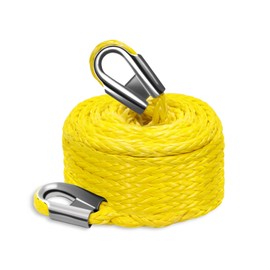 Perantlb Synthetic Winch Rope 1/2" x 50'-25000 lbs Winch Line with,Go for 4WD Road Vehicle Truck SUV ATV UTV（Yellow） (1/2" x 50' Hook)
