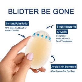 Blister Bandages, Blister Pads (18PCS),Guard Heel Pads Blister Cushion Bandages,Waterproof Hydrocolloid Blister Pads for Fingers, Toes, Heel Blister Prevention, Waterproof, Ultra-Thin (Hot)