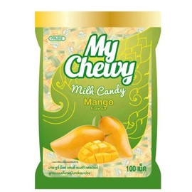 My Chewy Mango Milk Candy (100 Counts, 12.69 Oz) Tropical Fruit Soft Individually Wrapped Sweet Snack Asian for Kids and Adults